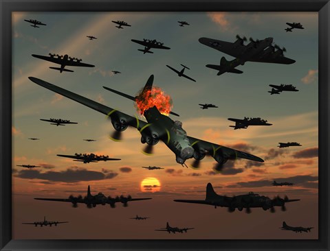 Framed B-17 Flying Fortress Print