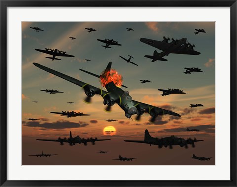 Framed B-17 Flying Fortress Print