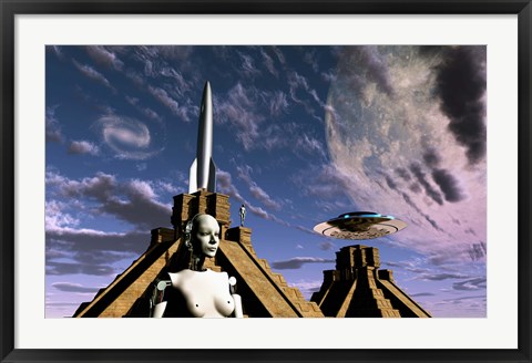Framed Builders of Mayan Pyramids Print