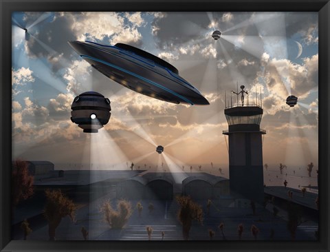 Framed Stealth Technology being Developed on Area 51 Print