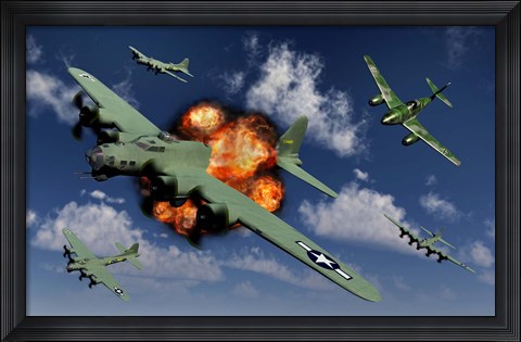 Framed German Me 262 Jetfighter Print