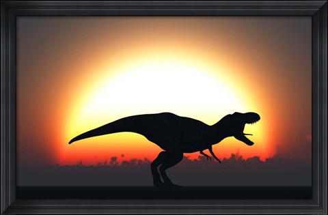 Framed T Rex Silhouett Print
