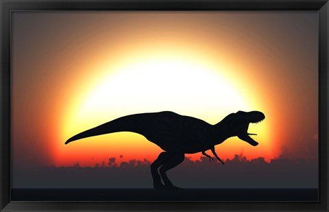 Framed T Rex Silhouett Print
