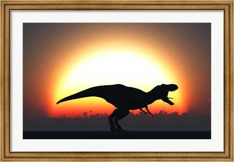 Framed T Rex Silhouett Print