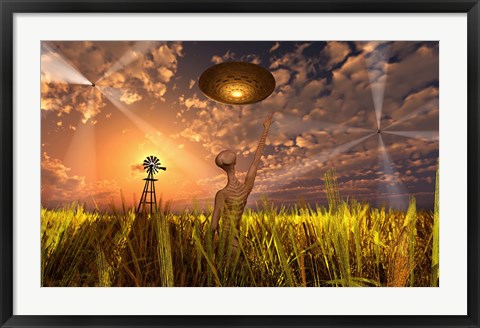 Framed Alien and Spacecraft Print