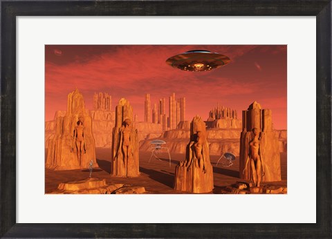Framed Aliens Leaving Mars Print