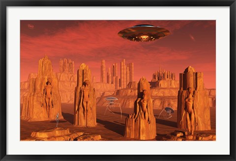 Framed Aliens Leaving Mars Print