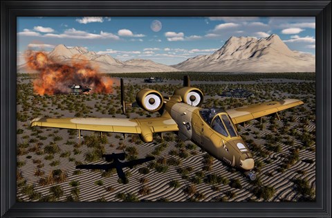 Framed American A-10 Thunderbolt Print