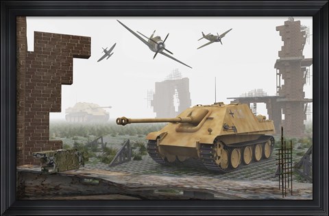Framed American P-47 Fighter Planes Print