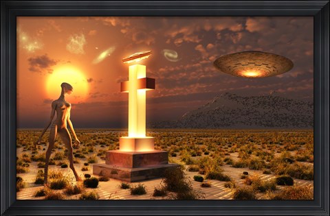 Framed Alien in Roswell, New Mexico Print
