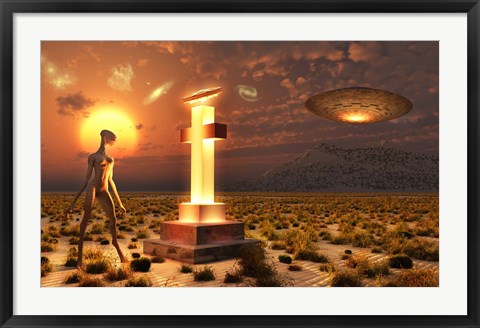 Framed Alien in Roswell, New Mexico Print