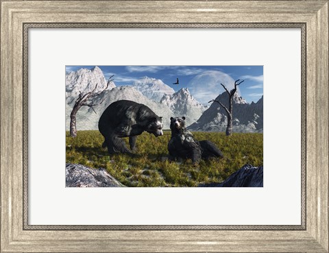 Framed Arctodus Bears Print