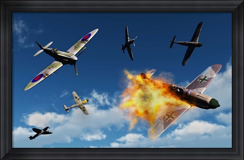 Framed British Supermarine Spitfires Print