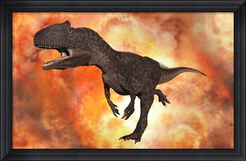 Framed Carnivorous Allosaurus Print