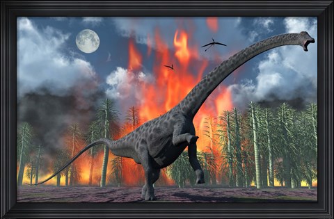 Framed Diplodocus Sauropod Dinosaur Print