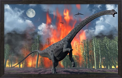Framed Diplodocus Sauropod Dinosaur Print
