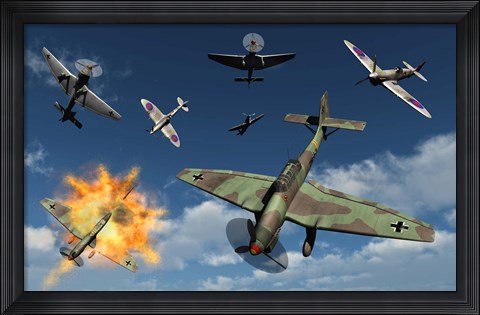 Framed German Ju 87 Stuka Dive Bombers Print