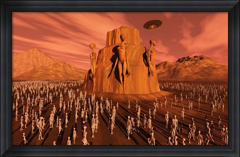 Framed Martians Gathering Print