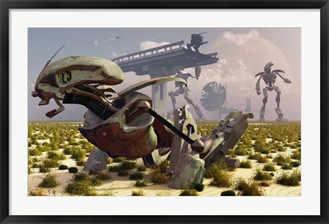 Framed Robot Rebellion of 2150 Print