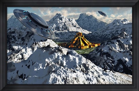 Framed South American City of El Dorado in Winter Print