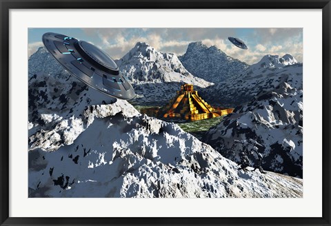 Framed South American City of El Dorado in Winter Print