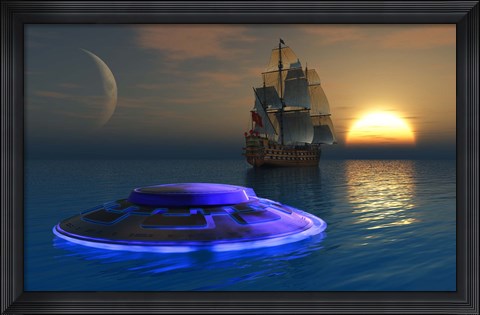 Framed Strange Glowing Objects Print