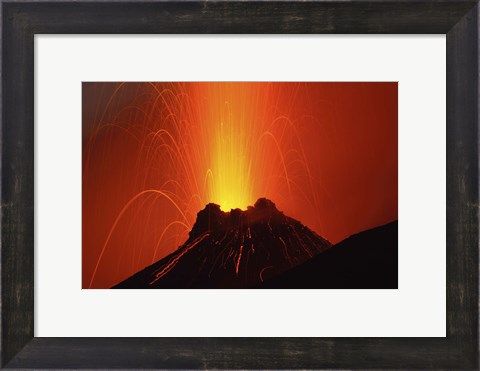 Framed Stromboli Eruption Print