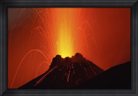 Framed Stromboli Eruption Print