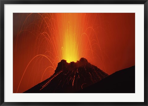 Framed Stromboli Eruption Print