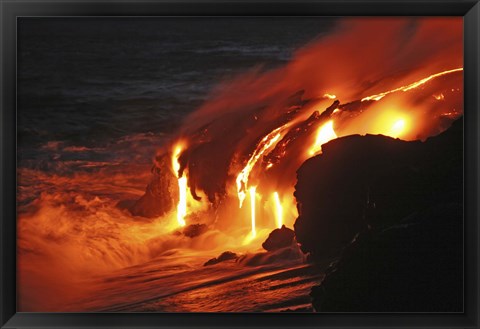 Framed Kilauea Lava Flow Print