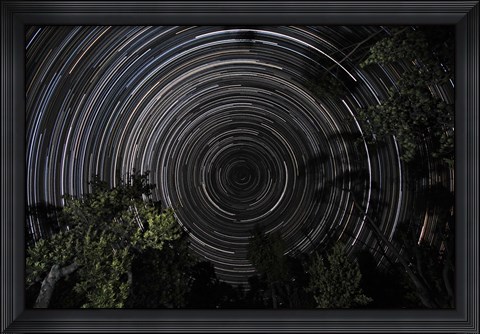 Framed Southern Sky Star Trails Print