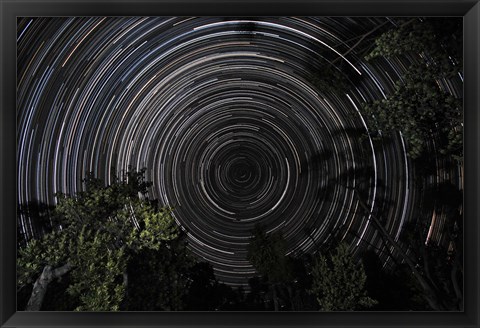 Framed Southern Sky Star Trails Print