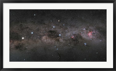 Framed Southern Cross Pointers in the Milky Way Print