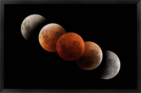 Framed Composite of Lunar Eclipse Print