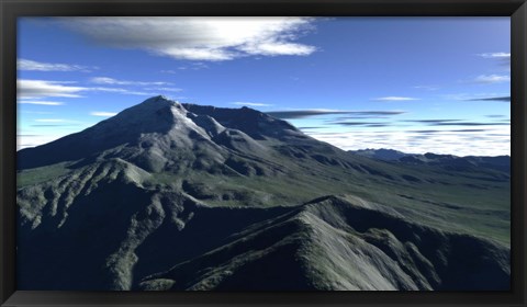 Framed Terragen Render of Mt St Helens Print