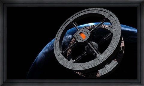 Framed Space Station 5 in Earth Orbit Print