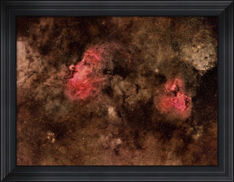 Framed Eagle Nebula and Swan Nebula Print