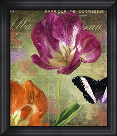 Framed Aubergine Peony Print