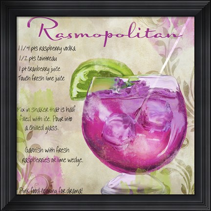 Framed Cocktail Quartet I Print