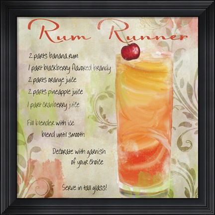 Framed Cocktail Quartet III Print