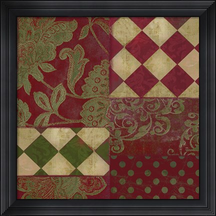 Framed Merry Christmas Patchwork II Print