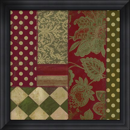 Framed Merry Christmas Patchwork III Print