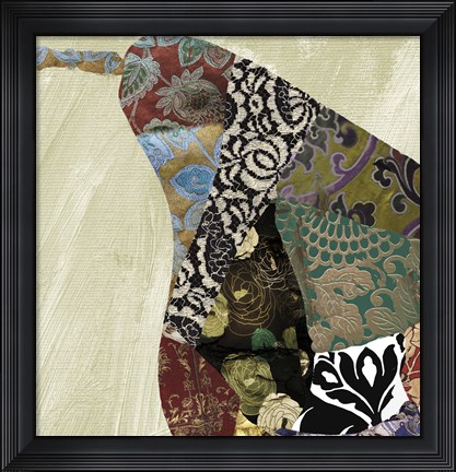Framed Pear Brocade I Print
