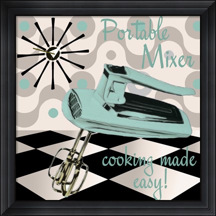 Framed Fifties Kitchen III Print