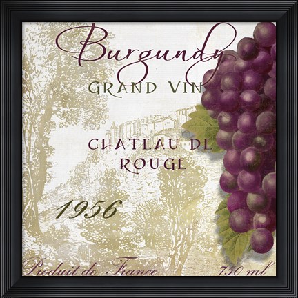 Framed Grand Vin Burgundy Print