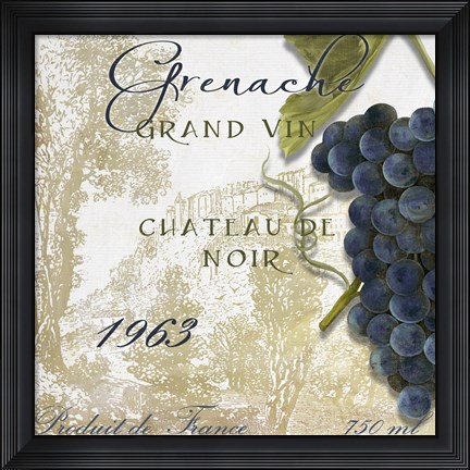 Framed Grand Vin Grenache Print