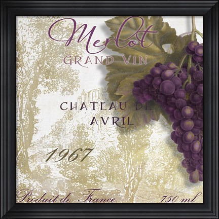 Framed Grand Vin Merlot Print