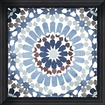 Framed Moroccan Blues IV Print