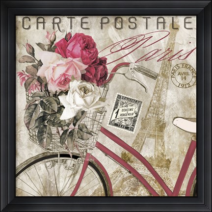 Framed Postale  Paris I Print