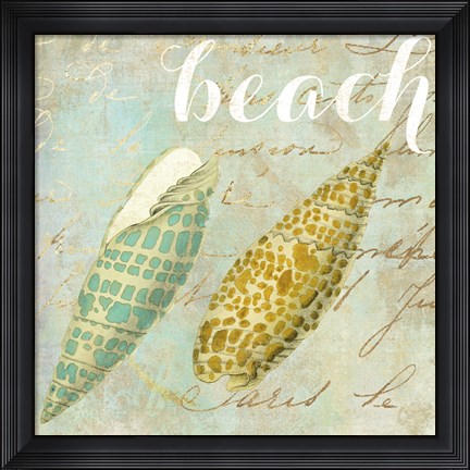 Framed Turquoise Beach II Print